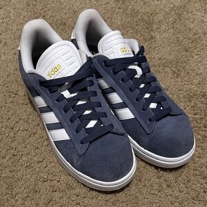 Adidas Blue and White Suede Sneakers